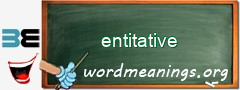 WordMeaning blackboard for entitative